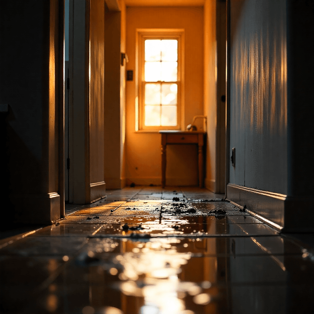 House with small water on the floor